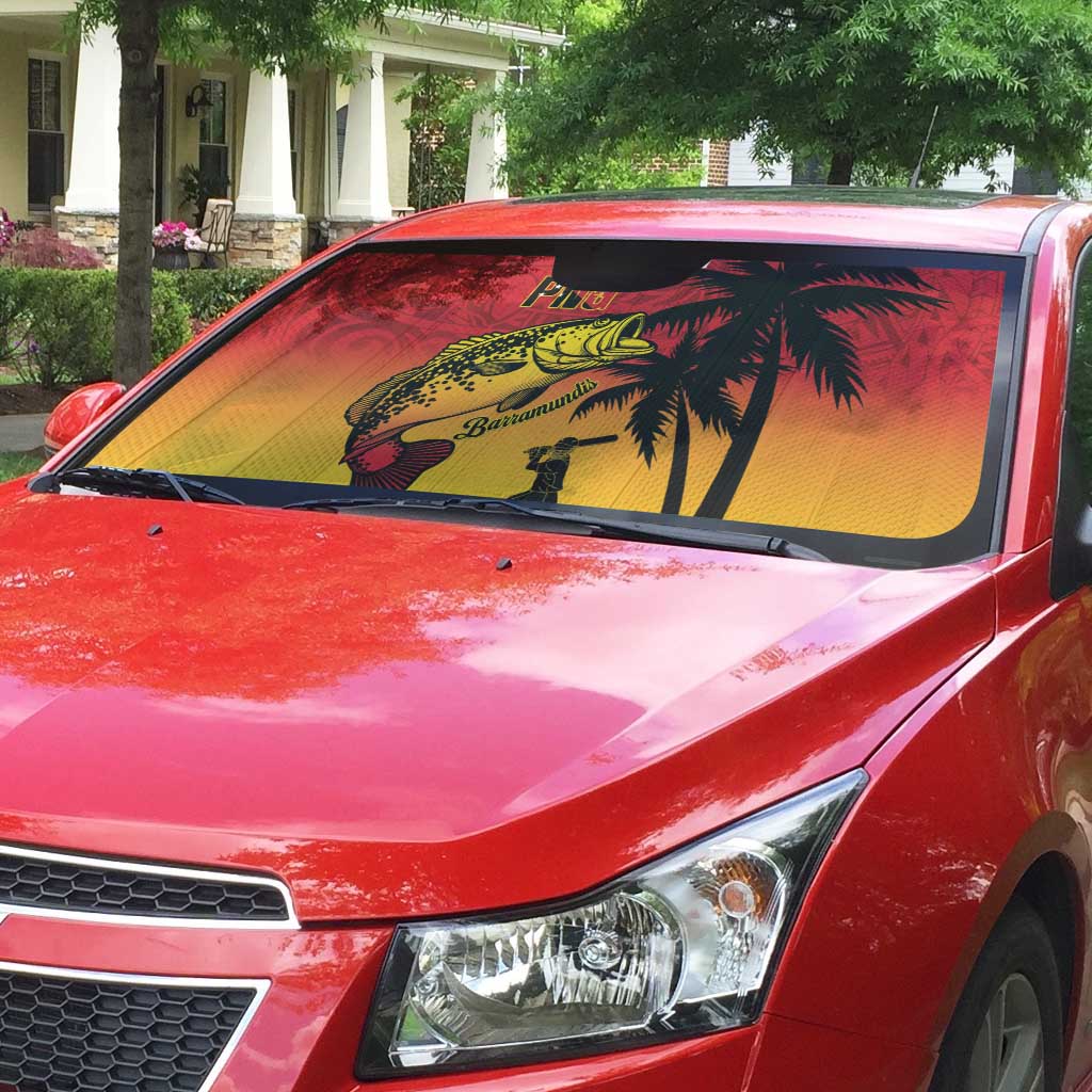 Custom Papua New Guinea Cricket Auto Sun Shade PNG Barramundis - Polynesian Pride