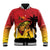 Custom Papua New Guinea Cricket Baseball Jacket PNG Barramundis - Polynesian Pride