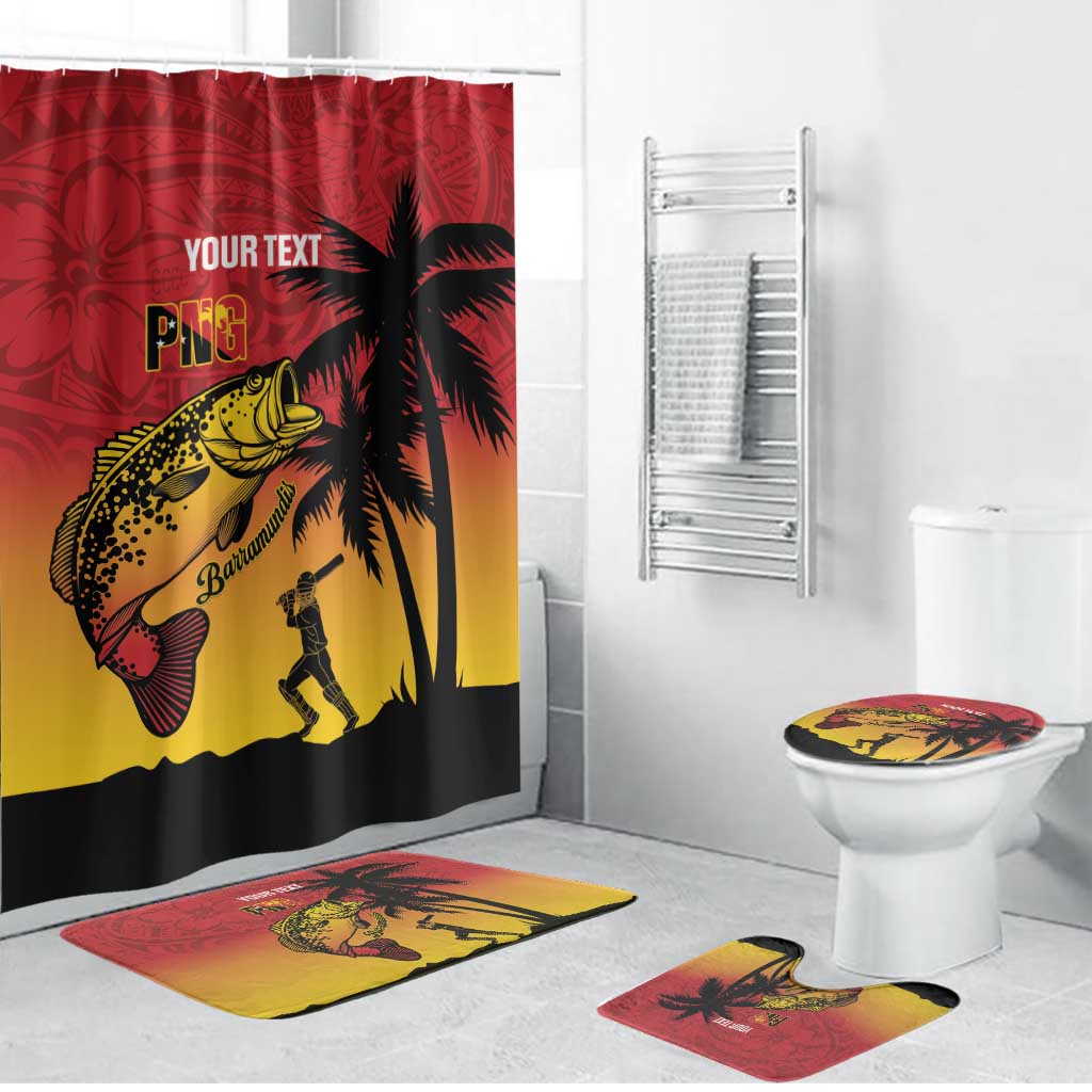 Custom Papua New Guinea Cricket Bathroom Set PNG Barramundis - Polynesian Pride