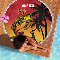 Custom Papua New Guinea Cricket Beach Blanket PNG Barramundis - Polynesian Pride