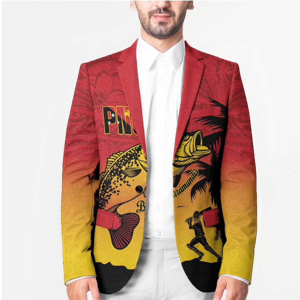 Custom Papua New Guinea Cricket Blazer PNG Barramundis LT14 - Polynesian Pride