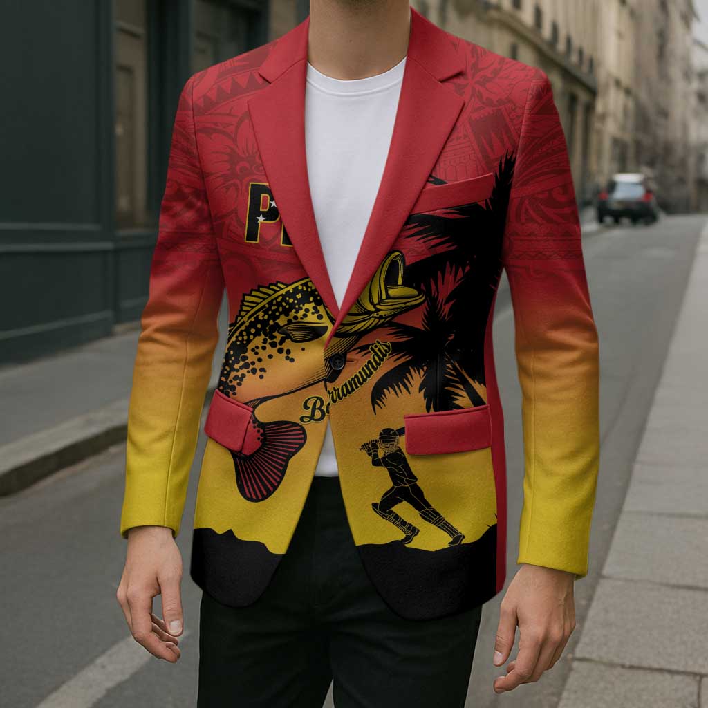 Custom Papua New Guinea Cricket Blazer PNG Barramundis LT14 - Polynesian Pride
