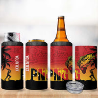 Custom Papua New Guinea Cricket 4 in 1 Can Cooler Tumbler PNG Barramundis - Polynesian Pride