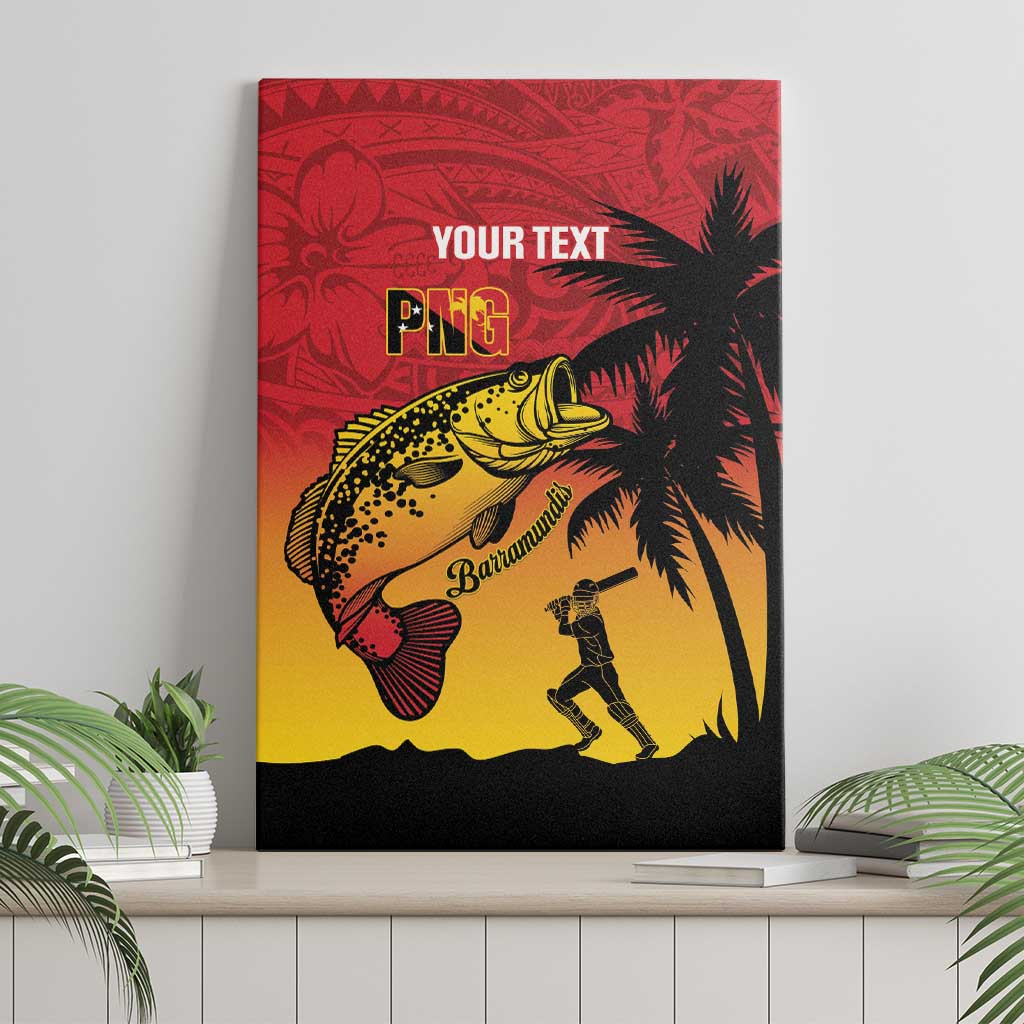 Custom Papua New Guinea Cricket Canvas Wall Art PNG Barramundis - Polynesian Pride