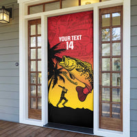 Custom Papua New Guinea Cricket Door Cover PNG Barramundis - Polynesian Pride