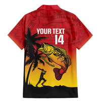 Custom Papua New Guinea Cricket Family Matching Mermaid Dress and Hawaiian Shirt PNG Barramundis - Polynesian Pride