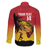 Custom Papua New Guinea Cricket Family Matching Mermaid Dress and Hawaiian Shirt PNG Barramundis - Polynesian Pride