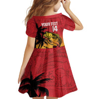 Custom Papua New Guinea Cricket Family Matching Off The Shoulder Long Sleeve Dress and Hawaiian Shirt PNG Barramundis - Polynesian Pride