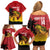 Custom Papua New Guinea Cricket Family Matching Off Shoulder Short Dress and Hawaiian Shirt PNG Barramundis - Polynesian Pride