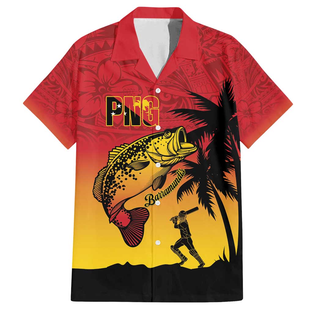 Custom Papua New Guinea Cricket Family Matching Puletasi and Hawaiian Shirt PNG Barramundis - Polynesian Pride