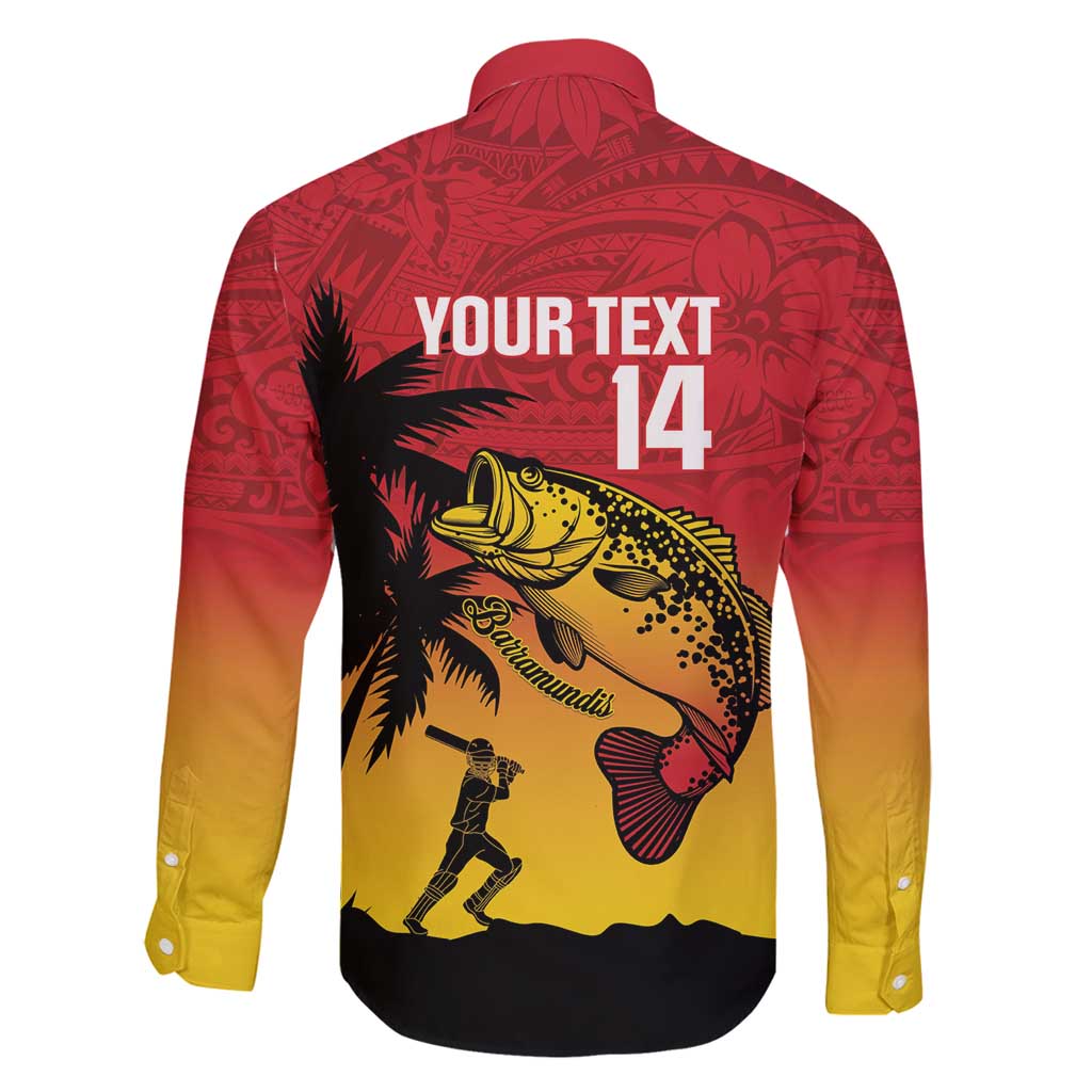 Custom Papua New Guinea Cricket Family Matching Tank Maxi Dress and Hawaiian Shirt PNG Barramundis - Polynesian Pride