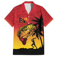 Custom Papua New Guinea Cricket Hawaiian Shirt PNG Barramundis LT14 Red - Polynesian Pride