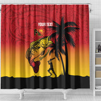 Custom Papua New Guinea Cricket Shower Curtain PNG Barramundis - Polynesian Pride