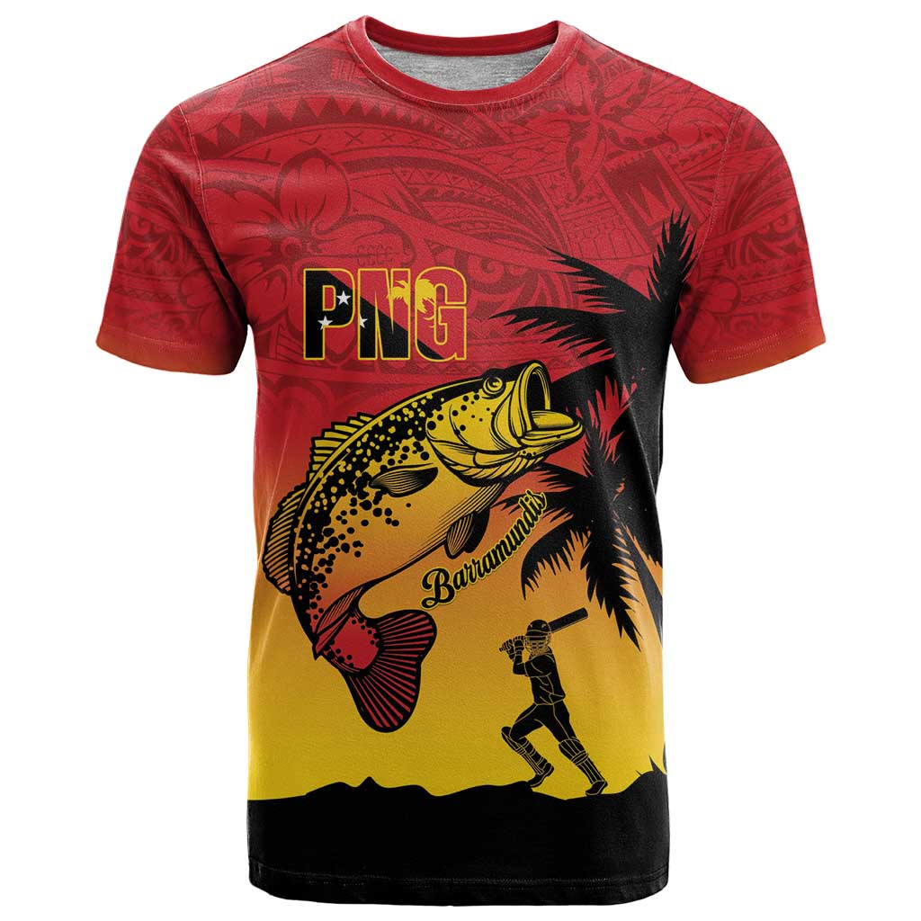 Custom Papua New Guinea Cricket T Shirt PNG Barramundis - Polynesian Pride