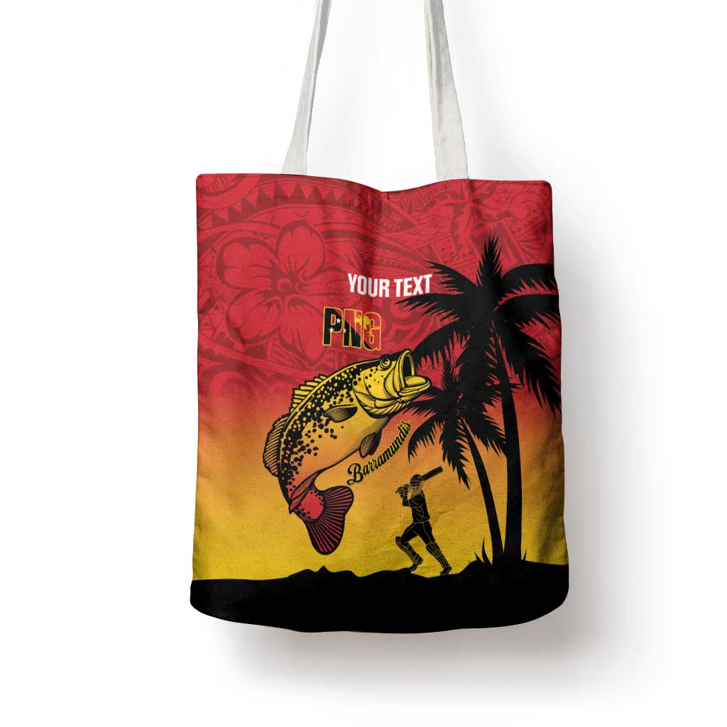 Custom Papua New Guinea Cricket Tote Bag PNG Barramundis LT14 - Polynesian Pride