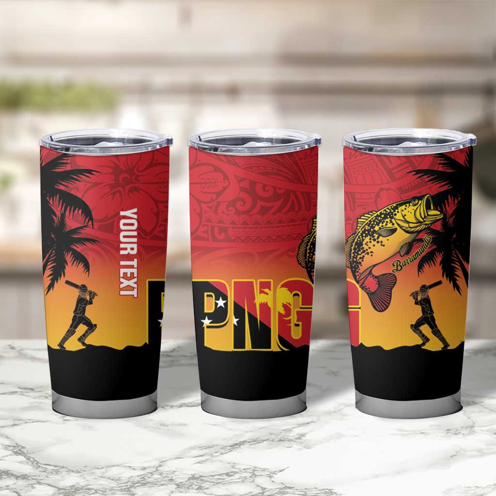 Custom Papua New Guinea Cricket Tumbler Cup PNG Barramundis - Polynesian Pride