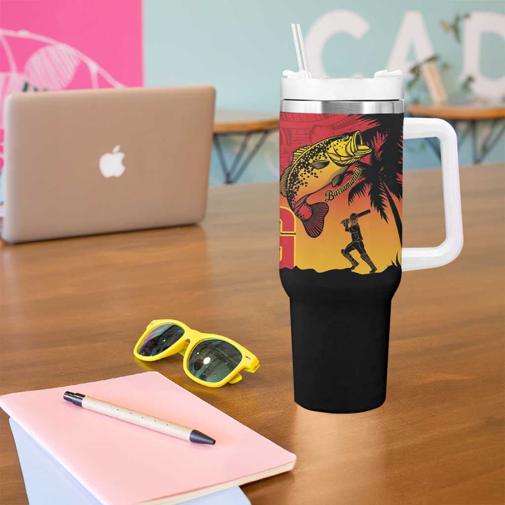 Custom Papua New Guinea Cricket Tumbler With Handle PNG Barramundis - Polynesian Pride