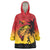 Custom Papua New Guinea Cricket Wearable Blanket Hoodie PNG Barramundis - Polynesian Pride