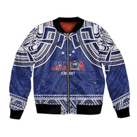 Custom Samoa Cricket Bomber Jacket Go Champions Samoan LT14 Unisex Blue - Polynesian Pride