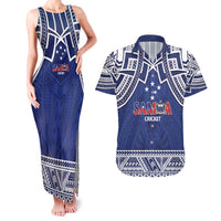 Custom Samoa Cricket Couples Matching Tank Maxi Dress and Hawaiian Shirt Go Champions Samoan - Polynesian Pride