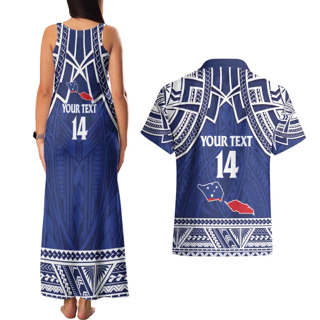 Custom Samoa Cricket Couples Matching Tank Maxi Dress and Hawaiian Shirt Go Champions Samoan - Polynesian Pride