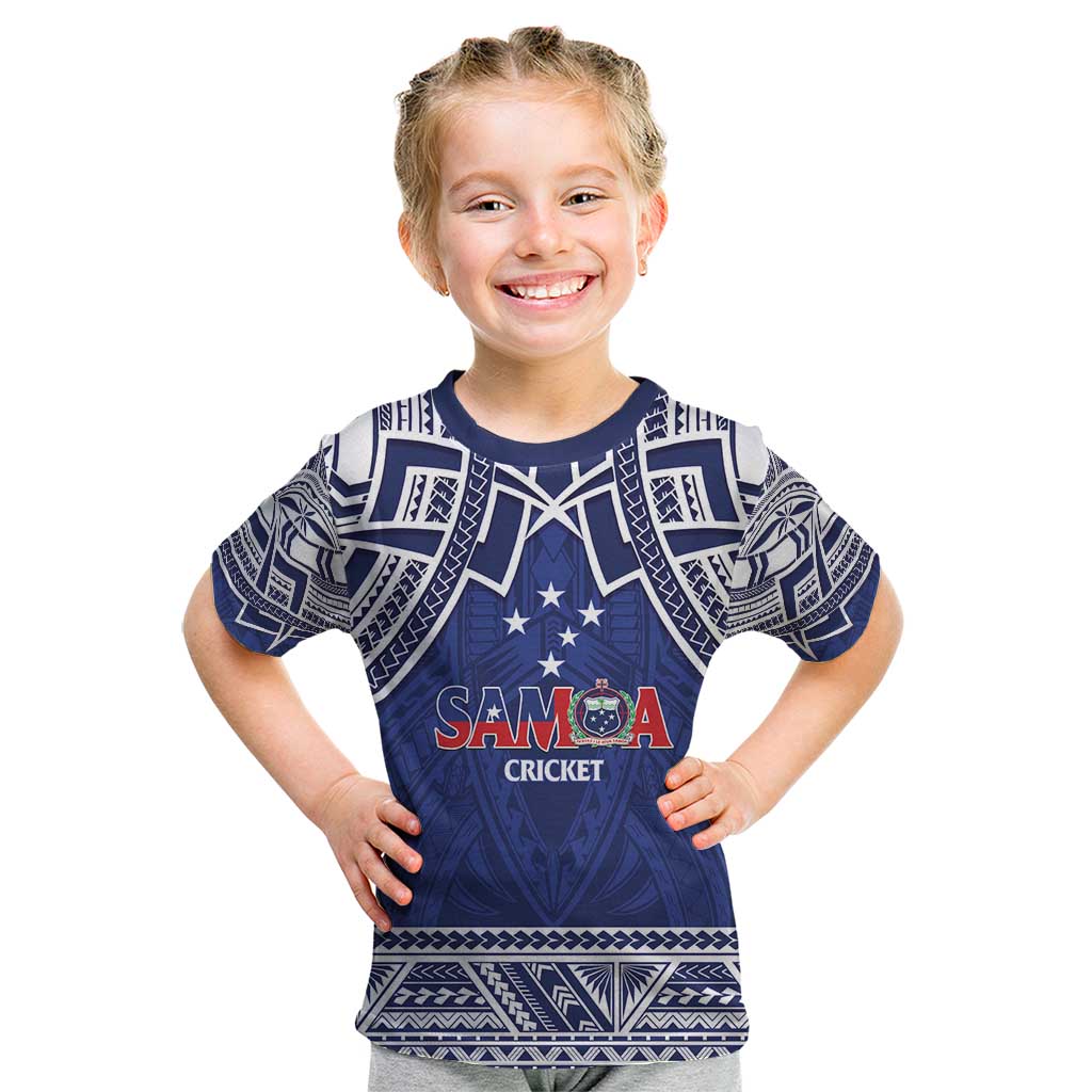 Custom Samoa Cricket Kid T Shirt Go Champions Samoan LT14 Blue - Polynesian Pride