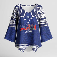 Custom Samoa Cricket Kimono Sleeve Blouse Go Champions Samoan - Polynesian Pride