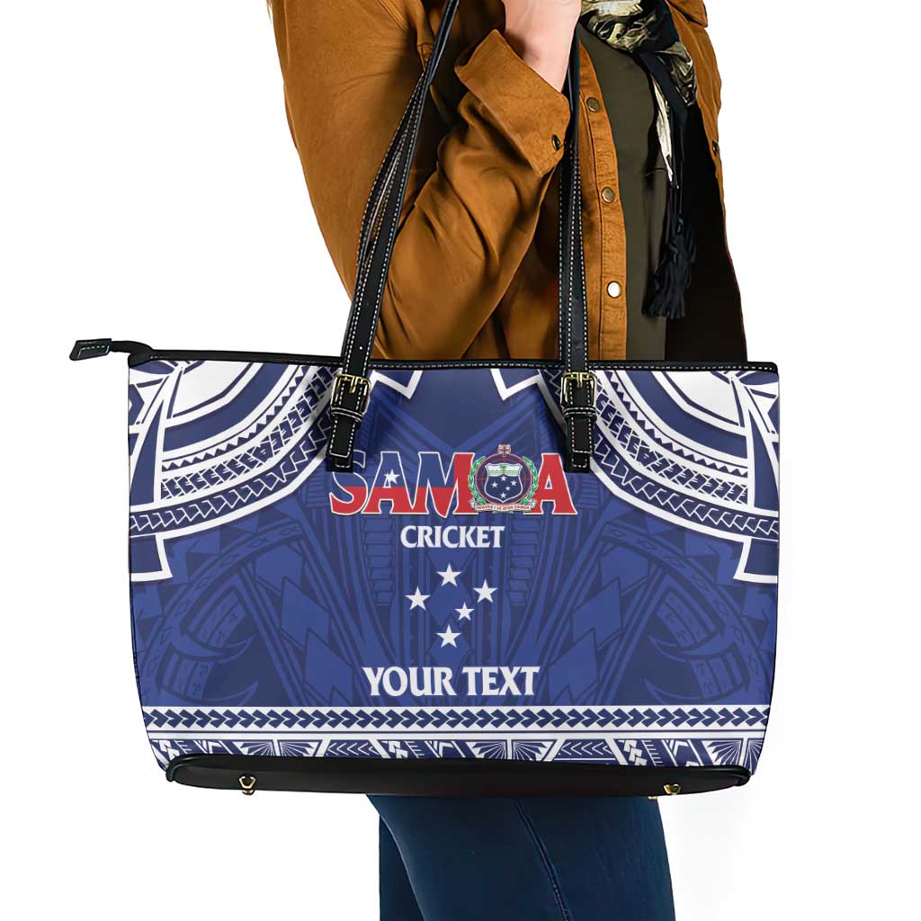 Custom Samoa Cricket Leather Tote Bag Go Champions Samoan LT14 - Polynesian Pride