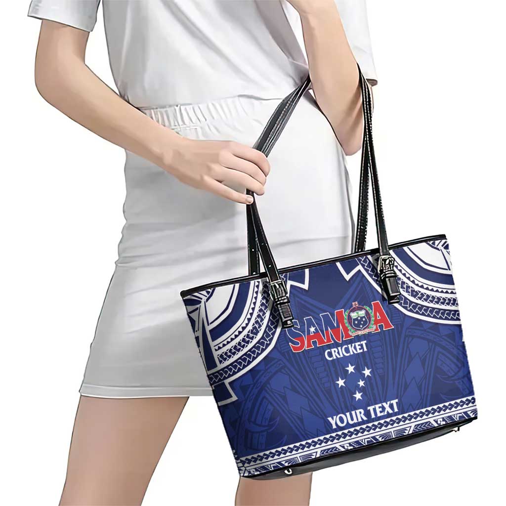 Custom Samoa Cricket Leather Tote Bag Go Champions Samoan LT14 - Polynesian Pride