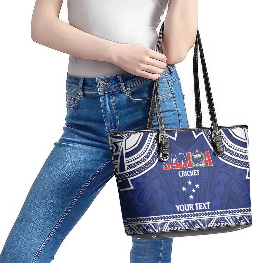 Custom Samoa Cricket Leather Tote Bag Go Champions Samoan LT14 - Polynesian Pride
