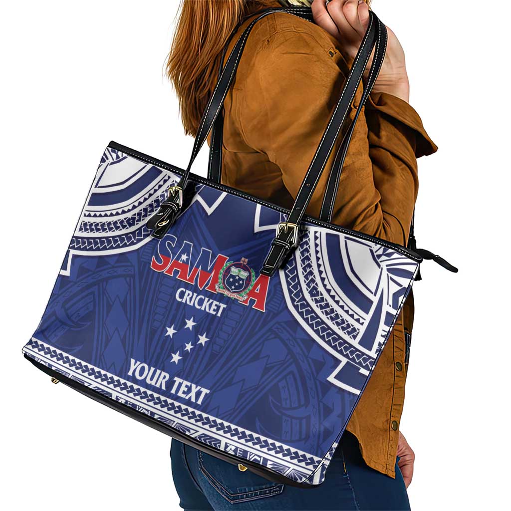 Custom Samoa Cricket Leather Tote Bag Go Champions Samoan LT14 - Polynesian Pride