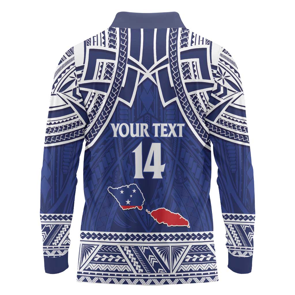 Custom Samoa Cricket Long Sleeve Polo Shirt Go Champions Samoan - Polynesian Pride