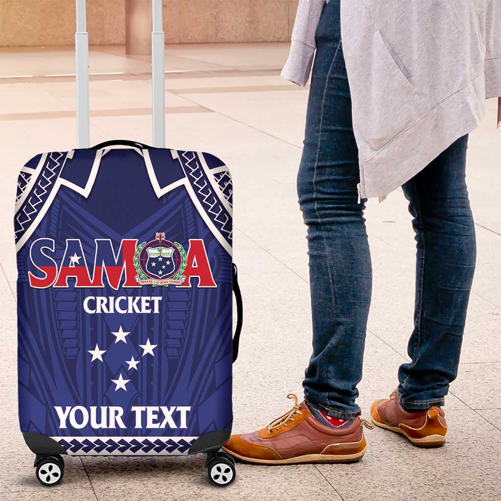 Custom Samoa Cricket Luggage Cover Go Champions Samoan LT14 Blue - Polynesian Pride