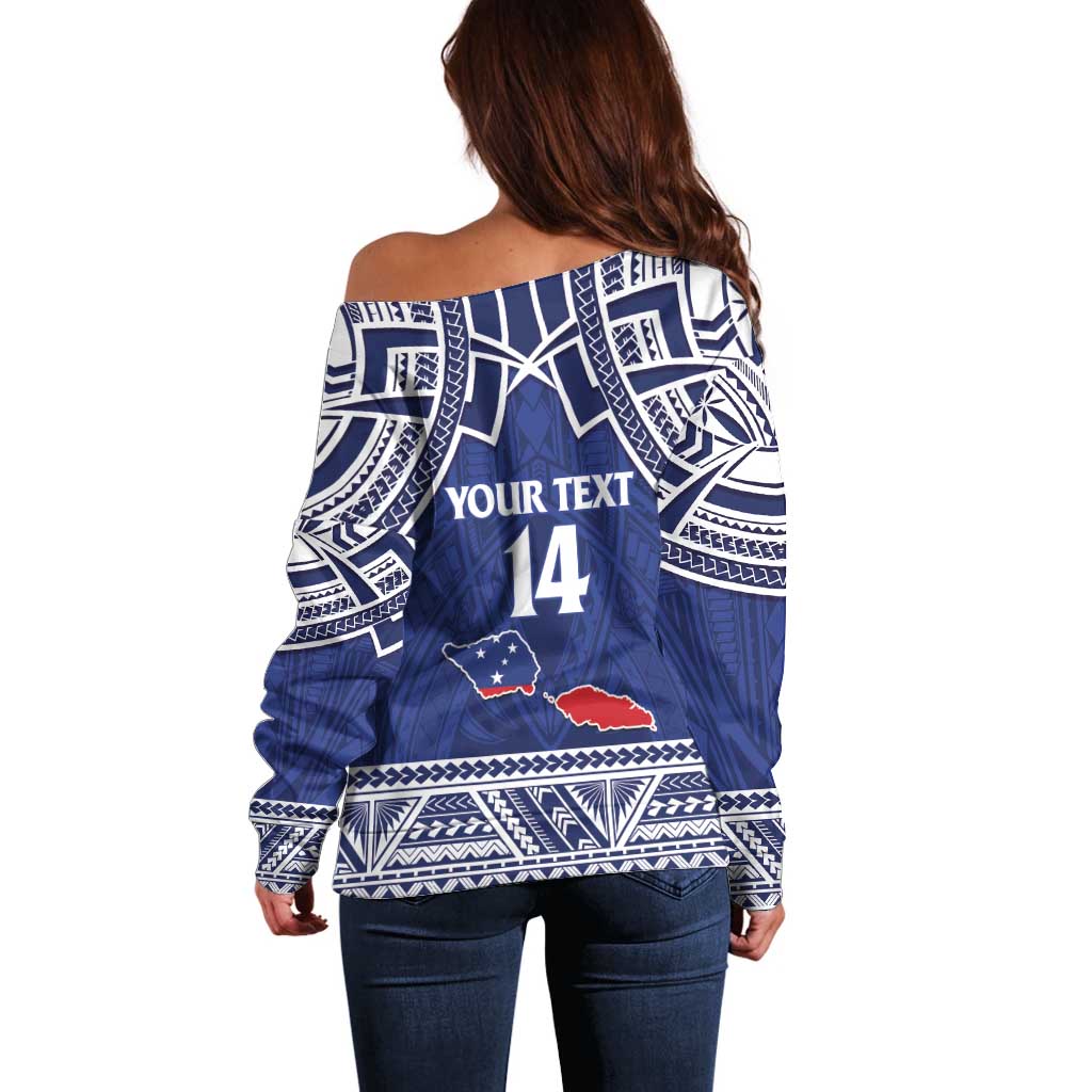 Custom Samoa Cricket Off Shoulder Sweater Go Champions Samoan - Polynesian Pride