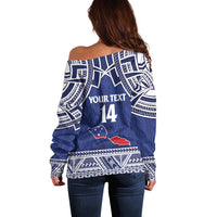 Custom Samoa Cricket Off Shoulder Sweater Go Champions Samoan - Polynesian Pride