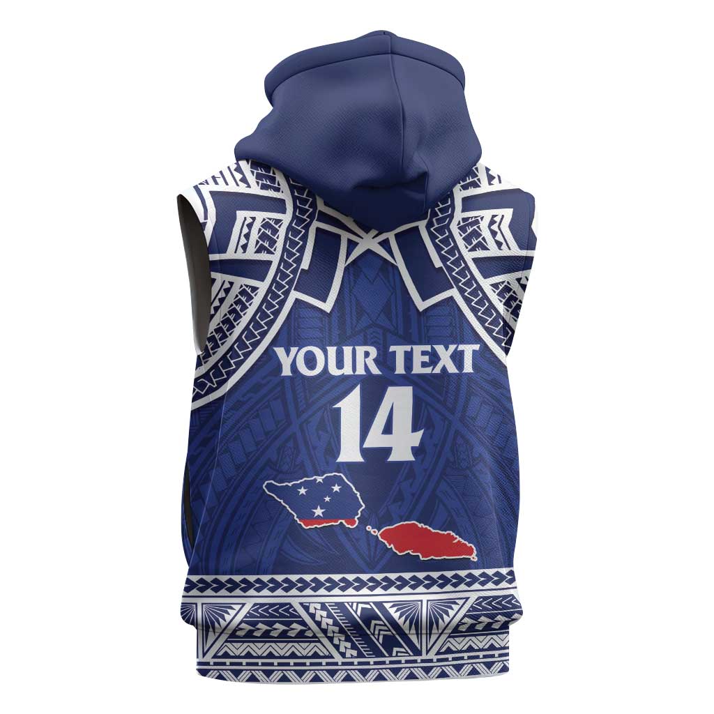 Custom Samoa Cricket Sleeveless Hoodie Go Champions Samoan - Polynesian Pride