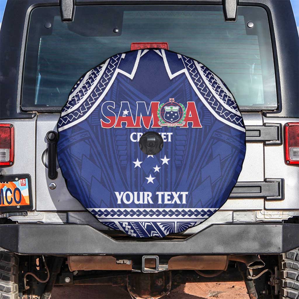 Custom Samoa Cricket Spare Tire Cover Go Champions Samoan LT14 Blue - Polynesian Pride