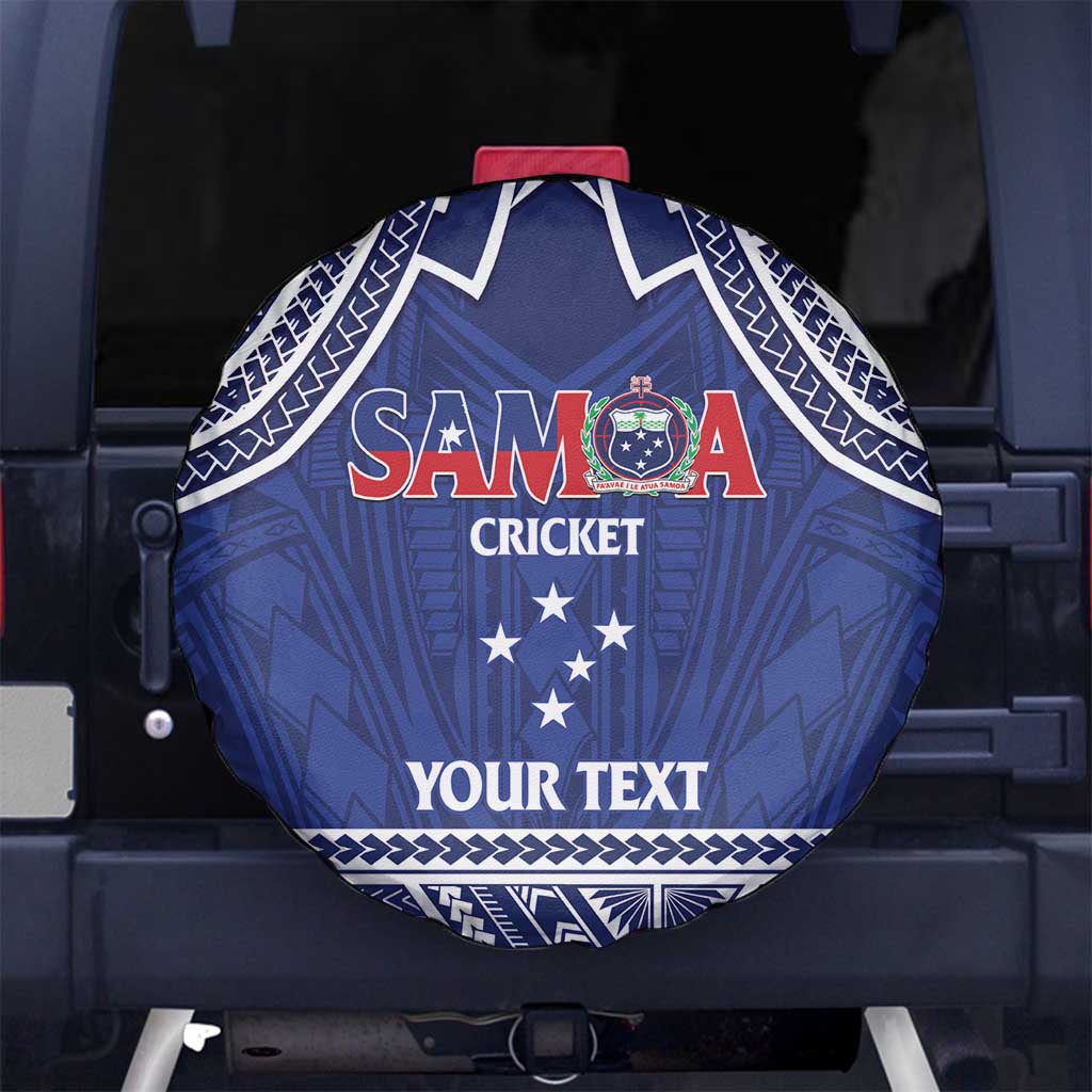 Custom Samoa Cricket Spare Tire Cover Go Champions Samoan LT14 No hole Blue - Polynesian Pride