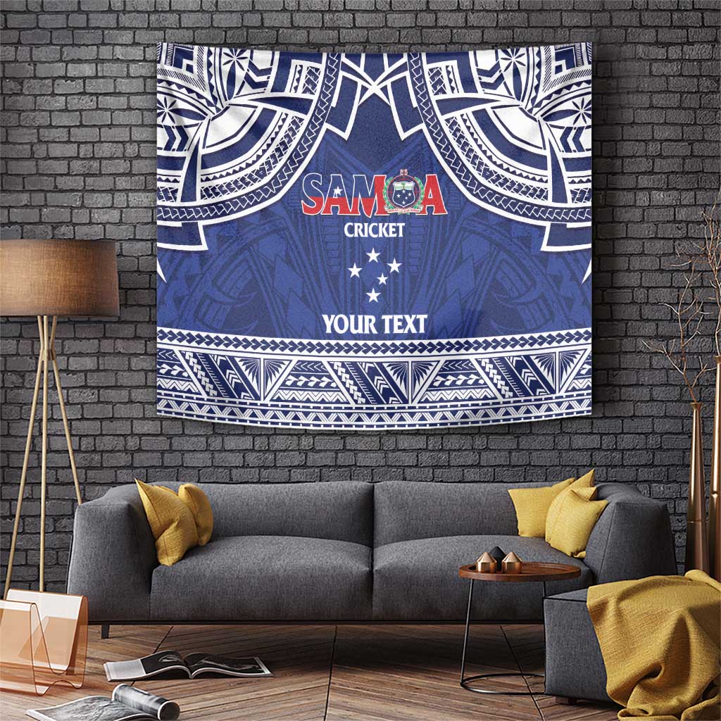 Custom Samoa Cricket Tapestry Go Champions Samoan LT14 Blue - Polynesian Pride