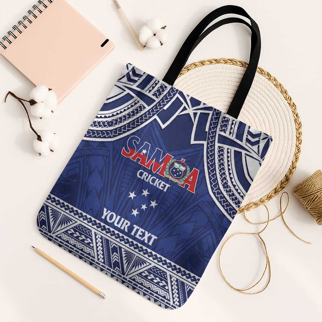 Custom Samoa Cricket Tote Bag Go Champions Samoan LT14 Black Strap One Size Blue - Polynesian Pride