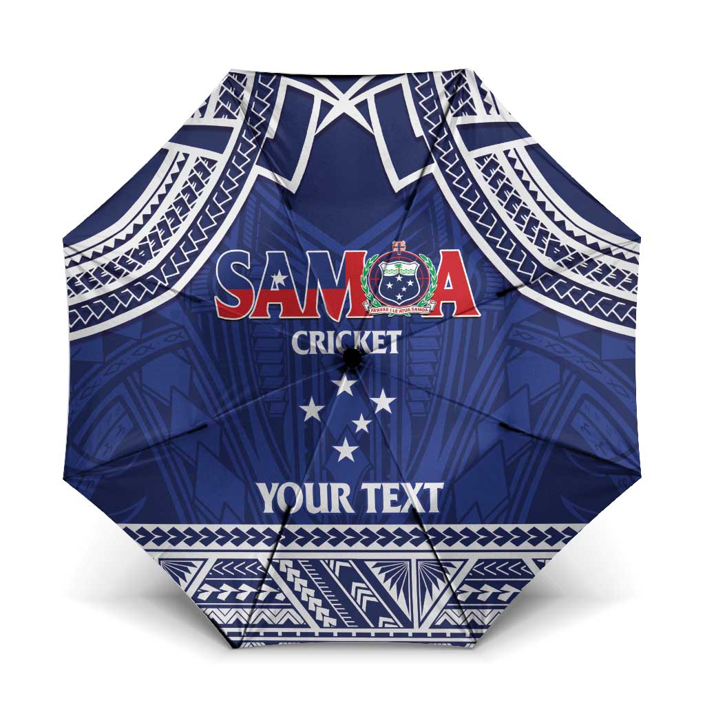 Custom Samoa Cricket Umbrella Go Champions Samoan LT14 One Size Folded 11.42 inch Opened Diameter 37.4 inch Blue - Polynesian Pride