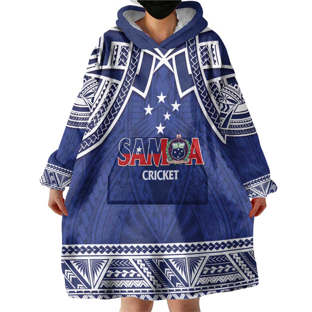 Custom Samoa Cricket Wearable Blanket Hoodie Go Champions Samoan - Polynesian Pride