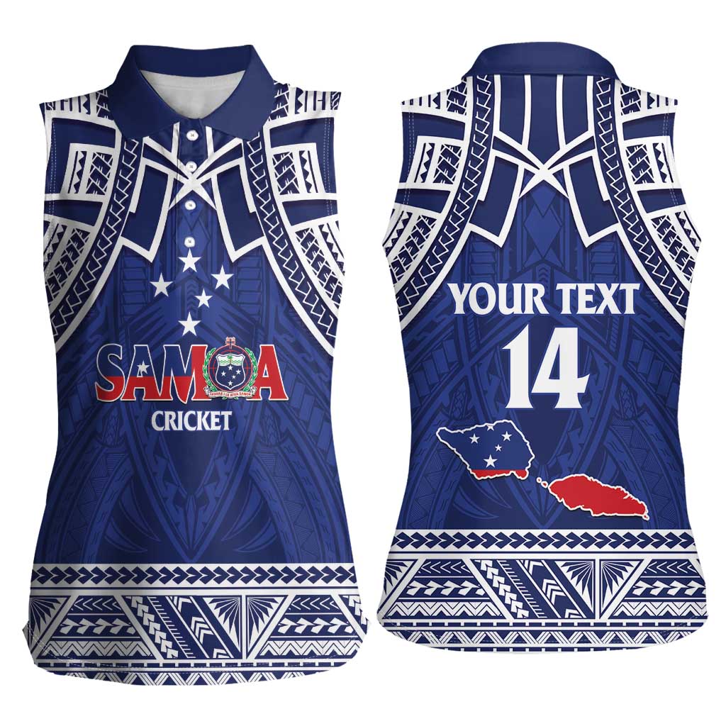 Custom Samoa Cricket Women Sleeveless Polo Shirt Go Champions Samoan - Polynesian Pride