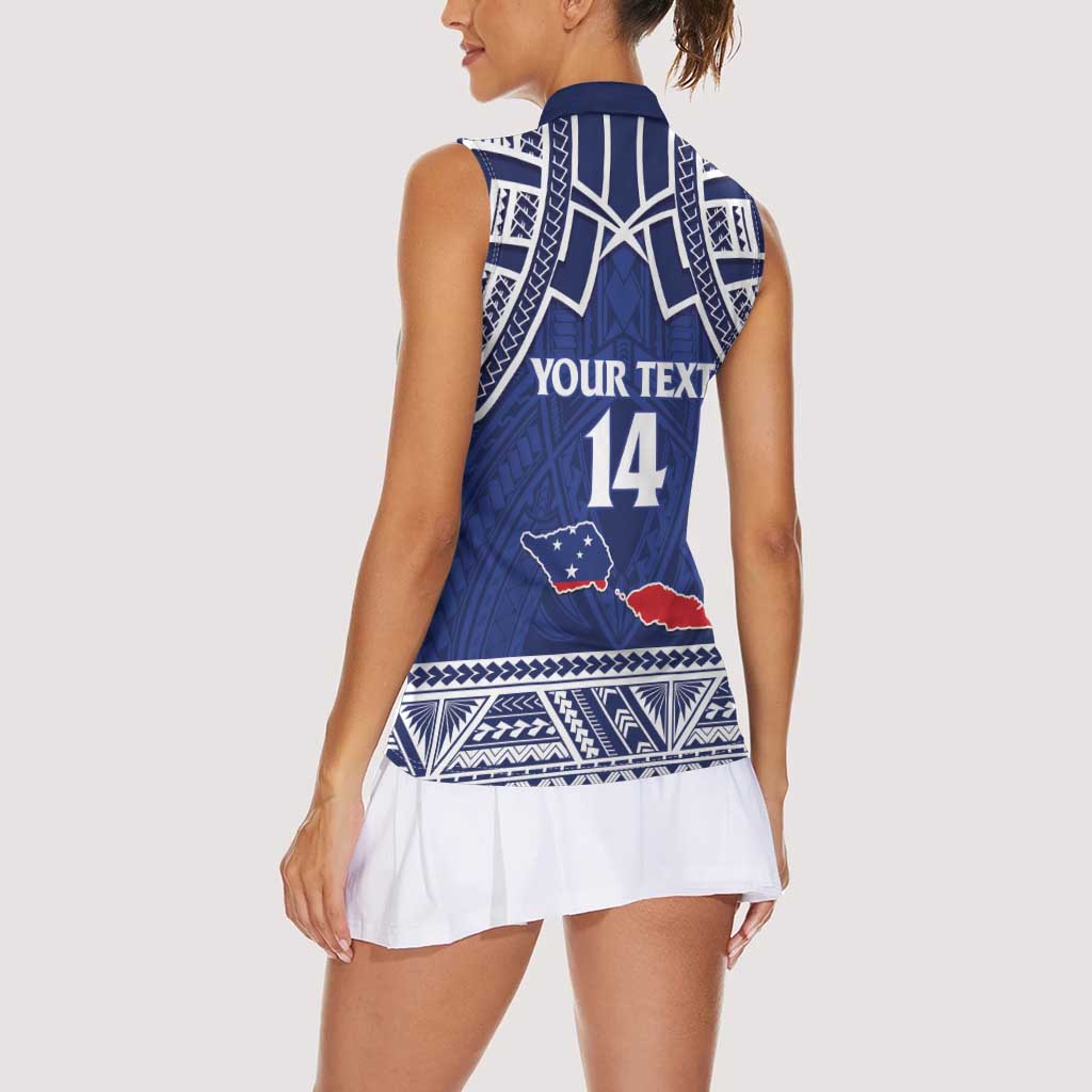 Custom Samoa Cricket Women Sleeveless Polo Shirt Go Champions Samoan - Polynesian Pride