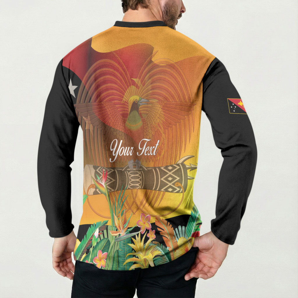 Personalised Papua New Guinea Independence Day Button Sweatshirt One People One Nation One Country
