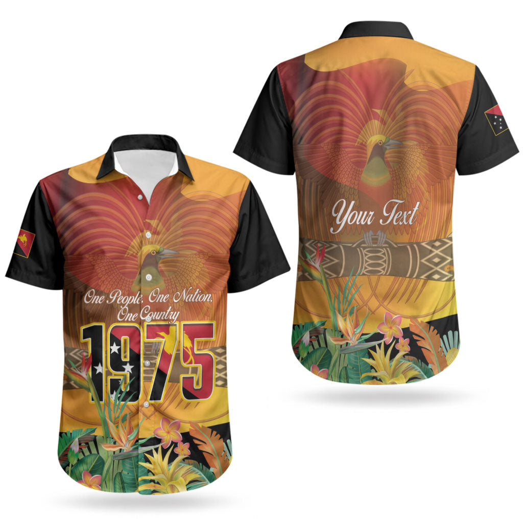 Personalised Papua New Guinea Independence Day Couples Matching Summer Maxi Dress and Hawaiian Shirt One People One Nation One Country