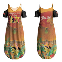 Personalised Papua New Guinea Independence Day Couples Matching Summer Maxi Dress and Long Sleeve Button Shirt One People One Nation One Country