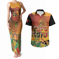 Personalised Papua New Guinea Independence Day Couples Matching Tank Maxi Dress and Hawaiian Shirt One People One Nation One Country