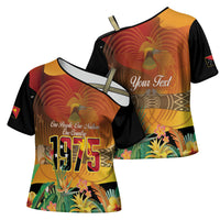Personalised Papua New Guinea Independence Day Cross Shoulder Shirt One People One Nation One Country