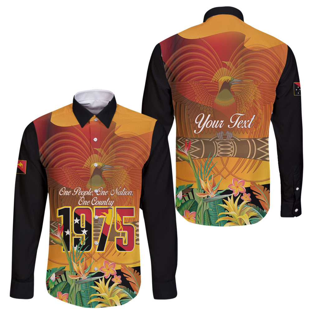 Personalised Papua New Guinea Independence Day Family Matching Long Sleeve Bodycon Dress and Hawaiian Shirt One People One Nation One Country